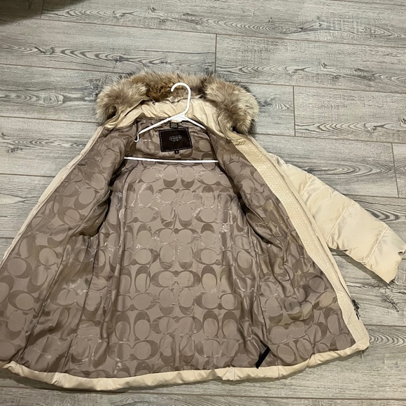 Coach Women's Puffer Jacket with Fur Lined Hood Size Small - Picture 5 of 7
